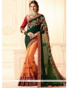 Patch Border Work Chiffon Satin Half N Half Designer Saree