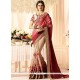 Patch Border Work Beige And Pink Half N Half Designer Saree