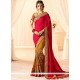 Hot Pink And Mustard Resham Work Half N Half Saree