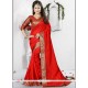 Patch Border Work Red Art Silk Traditional Saree