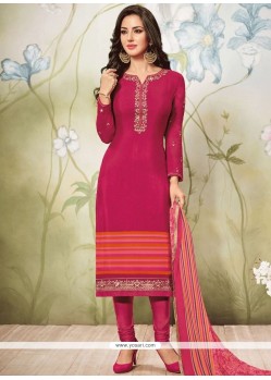 Embroidered Work Faux Georgette Churidar Designer Suit