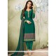 Faux Georgette Green Churidar Designer Suit