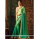 Green Embroidered Work Art Silk Shaded Saree