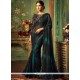 Black Embroidered Work Faux Georgette Classic Saree