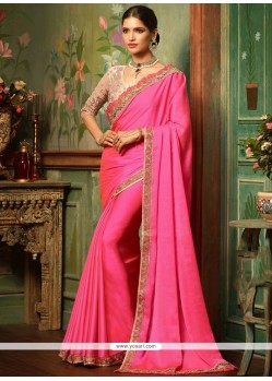 Art Silk Patch Border Work Classic Designer Saree