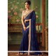 Faux Georgette Blue Designer Saree