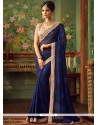 Faux Georgette Blue Designer Saree