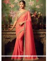 Satin Pink Classic Saree