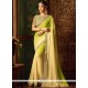 Faux Georgette Green Embroidered Work Shaded Saree