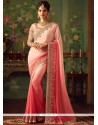 Faux Georgette Pink Shaded Saree