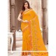 Net Orange Classic Saree