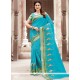 Blue Print Work Net Classic Saree