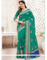 Net Sea Green Designer Saree