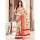 Print Work Beige Classic Saree