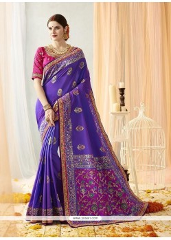 Art Silk Thread Work Traditional Designer Saree