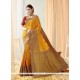 Thread Work Yellow Art Silk Traditional Designer Saree