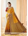 Thread Work Yellow Art Silk Traditional Designer Saree