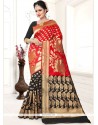 Art Silk Black And Red Traditional Designer Saree