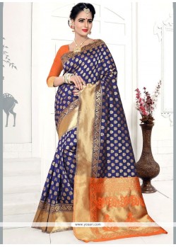 Art Silk Navy Blue Traditional Saree