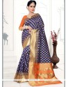 Art Silk Navy Blue Traditional Saree