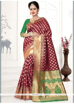 Art Silk Maroon Traditional Designer Saree