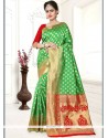 Weaving Work Green Traditional Saree