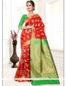 Red Designer Traditional Saree