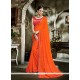 Faux Georgette Orange Designer Saree