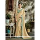 Brown Patch Border Work Faux Georgette Saree