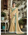 Brown Patch Border Work Faux Georgette Saree