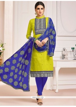 Embroidered Work Churidar Suit