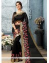 Embroidered Art Silk Designer Traditional Saree In Black