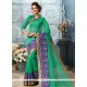 Art Silk Green Embroidered Work Traditional Saree