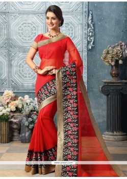 Art Silk Red Designer Traditional Saree