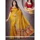 Mustard Weaving Work Designer Traditional Saree