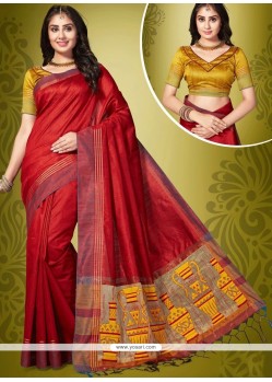 Art Silk Maroon Traditional Designer Saree