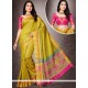 Mustard Weaving Work Art Silk Traditional Designer Saree