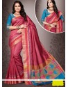 Weaving Work Rose Pink Art Silk Designer Traditional Saree