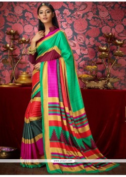 Print Work Fancy Fabric Casual Saree