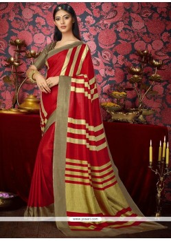 Fancy Fabric Print Work Casual Saree