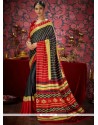 Black Print Work Fancy Fabric Casual Saree