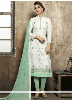 Embroidered Work Cotton Churidar Designer Suit