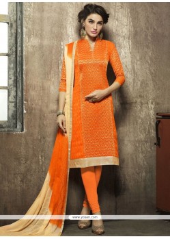 Orange Churidar Designer Suit