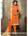 Orange Churidar Designer Suit