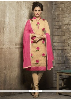 Embroidered Work Cotton Churidar Designer Suit