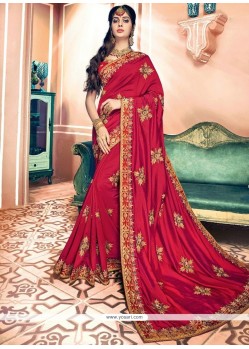 Art Silk Maroon Traditional Designer Saree