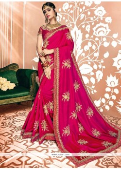 Hot Pink Traditional Designer Saree