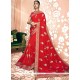 Red Resham Work Art Silk Traditional Saree