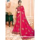 Patch Border Work Hot Pink Designer Traditional Saree