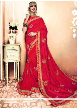 Art Silk Red Traditional Designer Saree